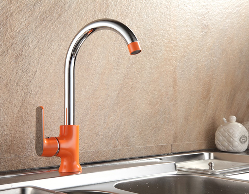   Greco Brass Single Handle 3 Color Rotatable Kitchen Faucet
